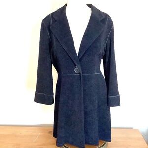 Hello Fall! Eva Varro 3/4 Sleeve Empire Waist Pebble Knit Unlined Jacket ~ Black